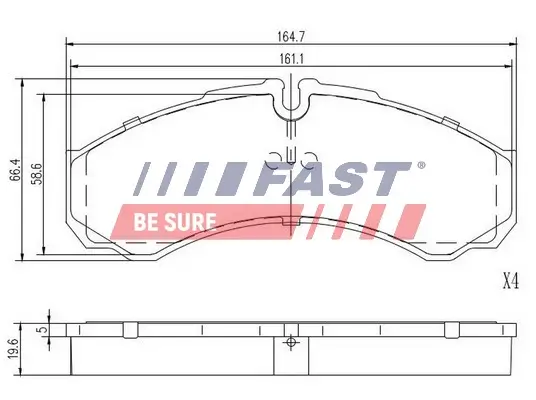 Bremsbelagsatz, Scheibenbremse Hinterachse FAST FT29121 Bild Bremsbelagsatz, Scheibenbremse Hinterachse FAST FT29121