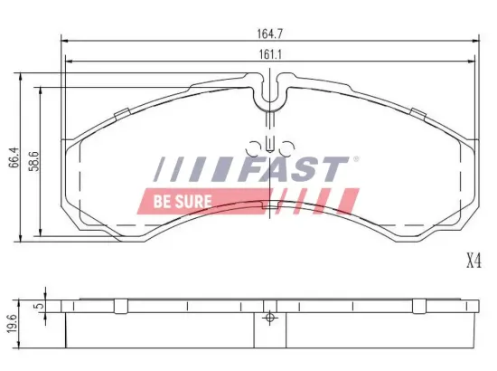 Bremsbelagsatz, Scheibenbremse Hinterachse FAST FT29121 Bild Bremsbelagsatz, Scheibenbremse Hinterachse FAST FT29121