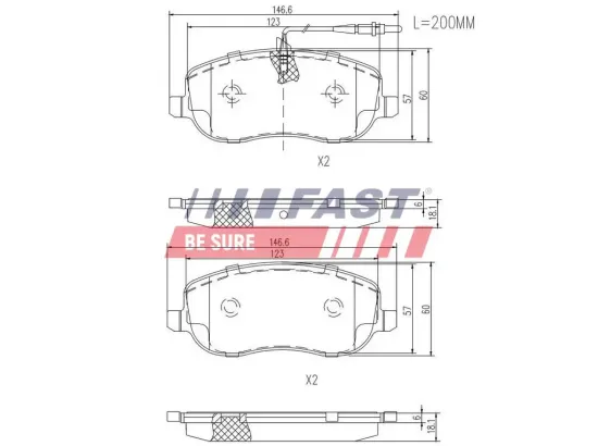Bremsbelagsatz, Scheibenbremse Vorderachse FAST FT29128 Bild Bremsbelagsatz, Scheibenbremse Vorderachse FAST FT29128