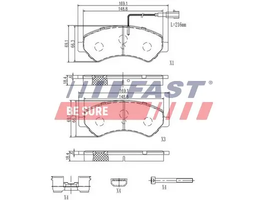 Bremsbelagsatz, Scheibenbremse FAST FT29132