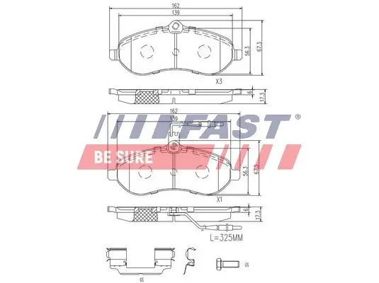 Bremsbelagsatz, Scheibenbremse FAST FT29133