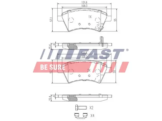 Bremsbelagsatz, Scheibenbremse FAST FT29139