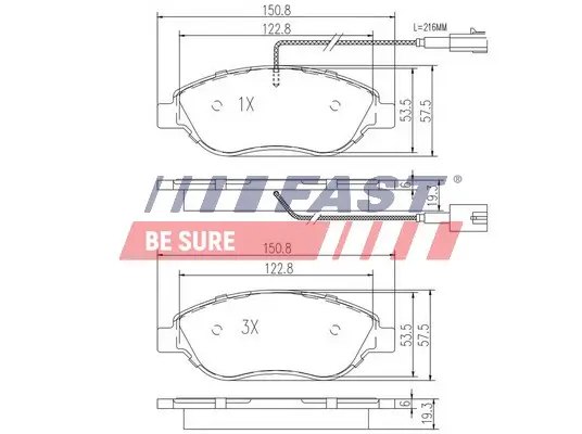 Bremsbelagsatz, Scheibenbremse FAST FT29145