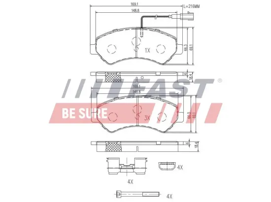 Bremsbelagsatz, Scheibenbremse FAST FT29152 Bild Bremsbelagsatz, Scheibenbremse FAST FT29152