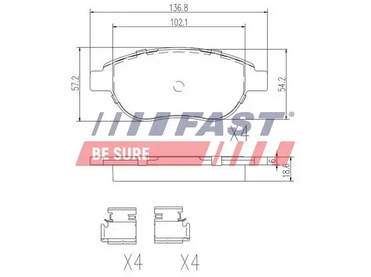 Bremsbelagsatz, Scheibenbremse FAST FT29156