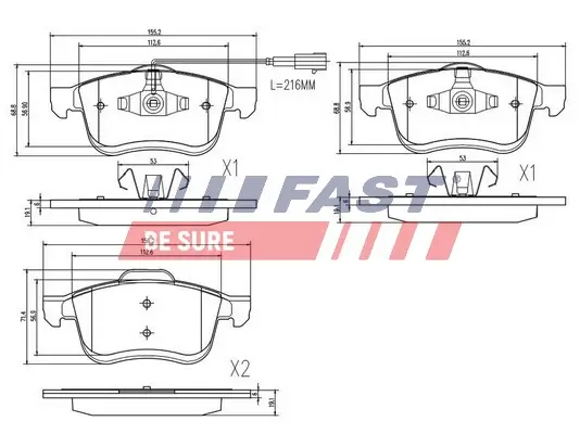 Bremsbelagsatz, Scheibenbremse FAST FT29157