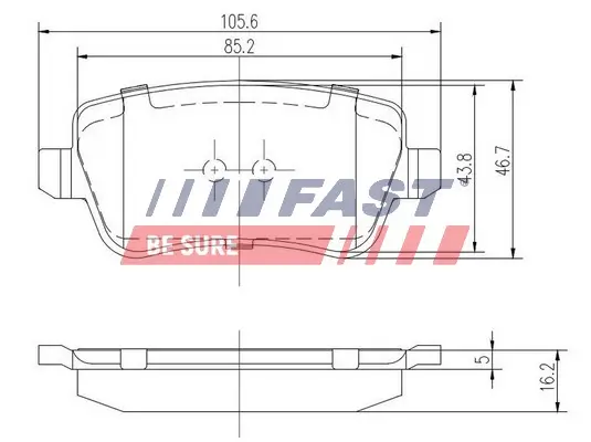 Bremsbelagsatz, Scheibenbremse Hinterachse FAST FT29159