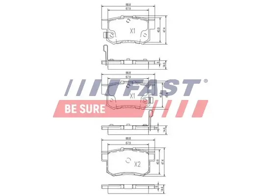 Bremsbelagsatz, Scheibenbremse Hinterachse FAST FT29161