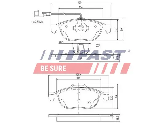 Bremsbelagsatz, Scheibenbremse FAST FT29165 Bild Bremsbelagsatz, Scheibenbremse FAST FT29165