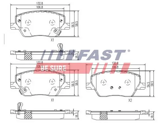 Bremsbelagsatz, Scheibenbremse FAST FT29169