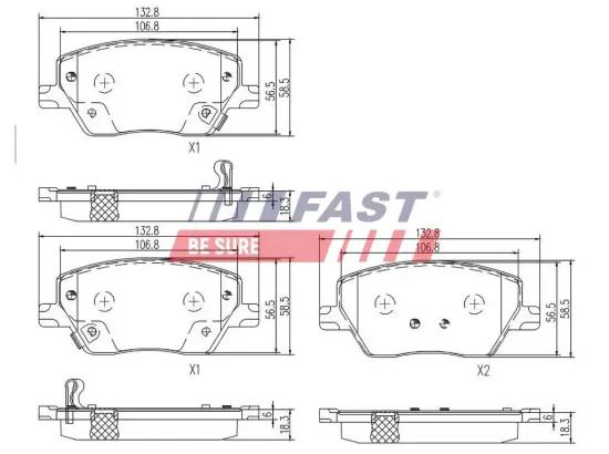 Bremsbelagsatz, Scheibenbremse Vorderachse FAST FT29169 Bild Bremsbelagsatz, Scheibenbremse Vorderachse FAST FT29169