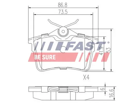 Bremsbelagsatz, Scheibenbremse FAST FT29515