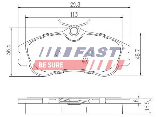 Bremsbelagsatz, Scheibenbremse Vorderachse FAST FT29516