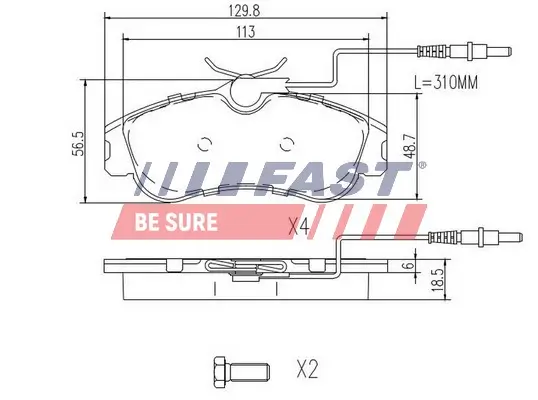 Bremsbelagsatz, Scheibenbremse FAST FT29517