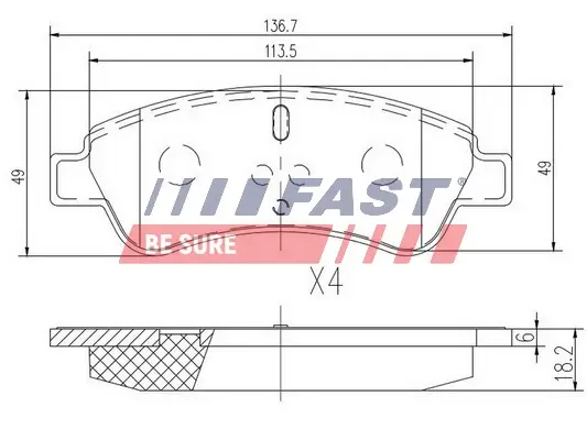 Bremsbelagsatz, Scheibenbremse FAST FT29519