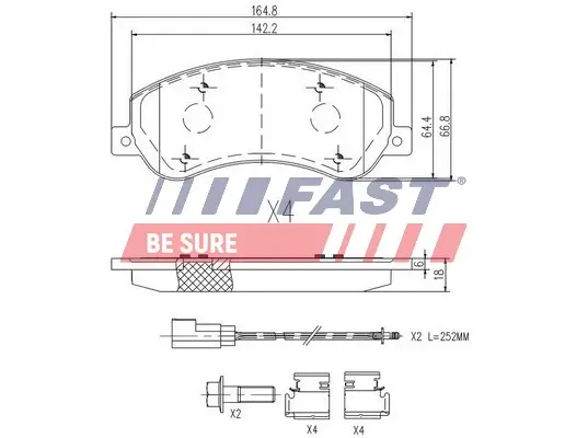 Bremsbelagsatz, Scheibenbremse FAST FT29522