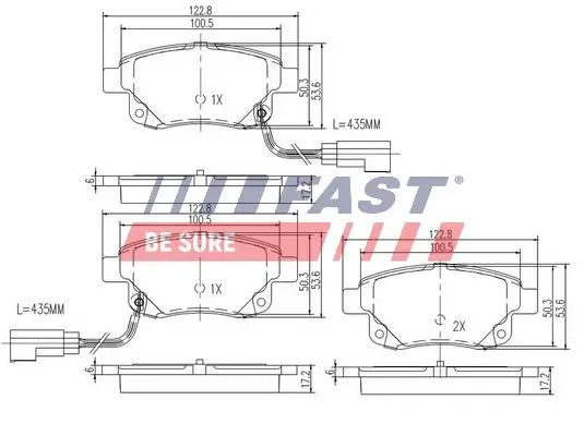 Bremsbelagsatz, Scheibenbremse FAST FT29523