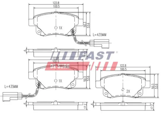 Bremsbelagsatz, Scheibenbremse Hinterachse FAST FT29523 Bild Bremsbelagsatz, Scheibenbremse Hinterachse FAST FT29523