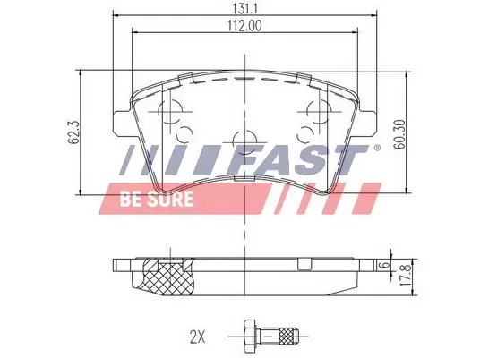 Bremsbelagsatz, Scheibenbremse FAST FT29527