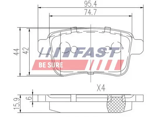 Bremsbelagsatz, Scheibenbremse FAST FT29528