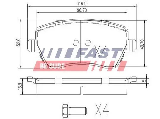 Bremsbelagsatz, Scheibenbremse FAST FT29530 Bild Bremsbelagsatz, Scheibenbremse FAST FT29530