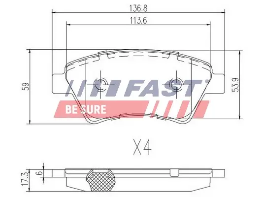 Bremsbelagsatz, Scheibenbremse FAST FT29531