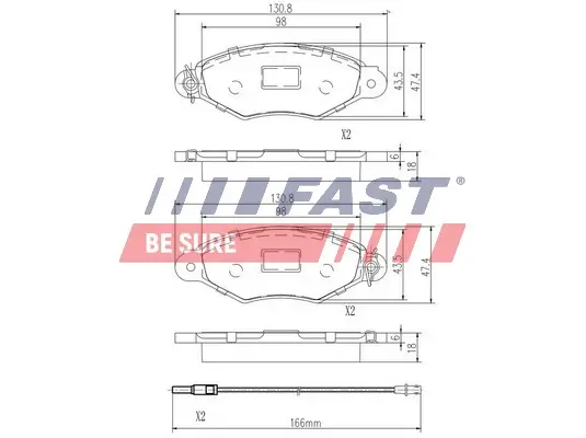 Bremsbelagsatz, Scheibenbremse FAST FT29532