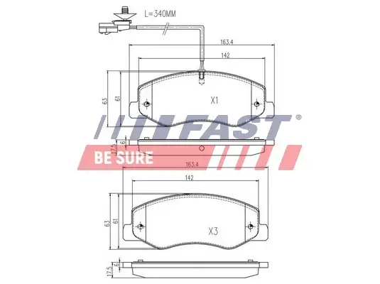 Bremsbelagsatz, Scheibenbremse FAST FT29537