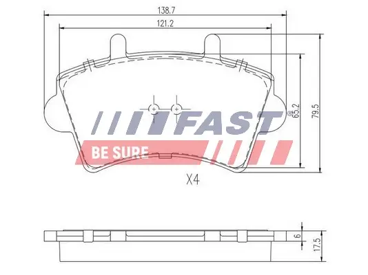 Bremsbelagsatz, Scheibenbremse FAST FT29540