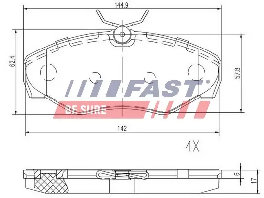 Bremsbelagsatz, Scheibenbremse FAST FT29542