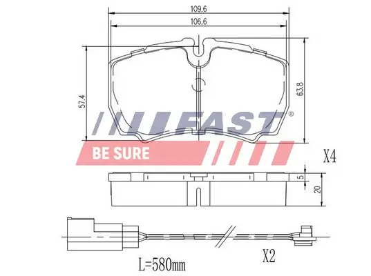 Bremsbelagsatz, Scheibenbremse FAST FT29544