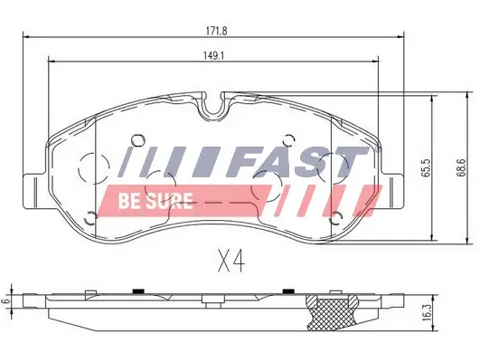 Bremsbelagsatz, Scheibenbremse FAST FT29549