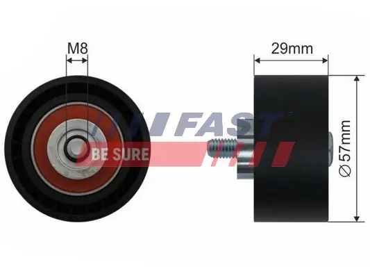 Umlenk-/Führungsrolle, Zahnriemen FAST FT44017 Bild Umlenk-/Führungsrolle, Zahnriemen FAST FT44017