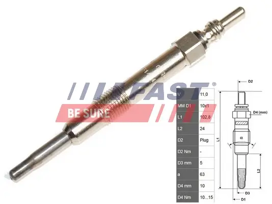 Glühkerze 11 V FAST FT82703 Bild Glühkerze 11 V FAST FT82703