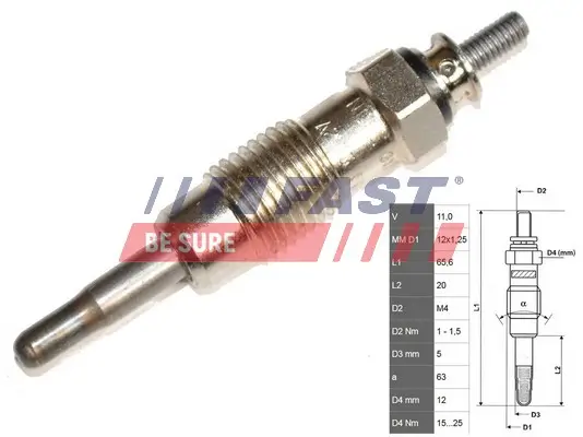 Glühkerze 11,5 V FAST FT82722