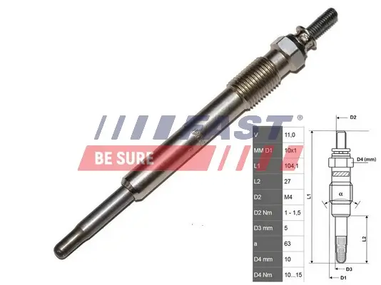 Glühkerze 11 V FAST FT82732 Bild Glühkerze 11 V FAST FT82732