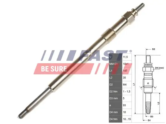 Glühkerze 11,5 V FAST FT82736