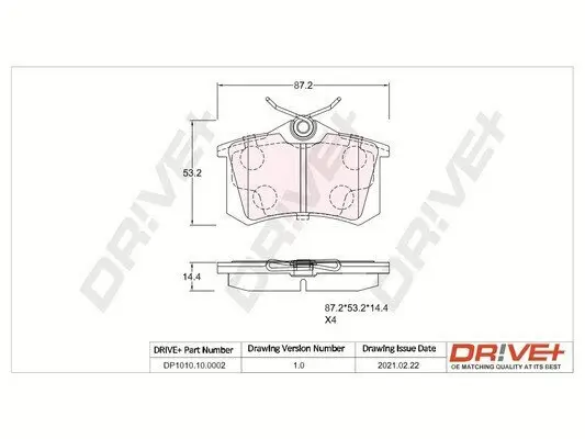 Bremsbelagsatz, Scheibenbremse Dr!ve+ DP1010.10.0002 Bild Bremsbelagsatz, Scheibenbremse Dr!ve+ DP1010.10.0002