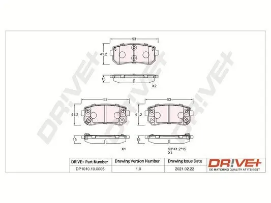 Bremsbelagsatz, Scheibenbremse Dr!ve+ DP1010.10.0005