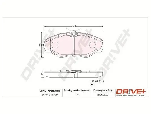 Bremsbelagsatz, Scheibenbremse Dr!ve+ DP1010.10.0041 Bild Bremsbelagsatz, Scheibenbremse Dr!ve+ DP1010.10.0041