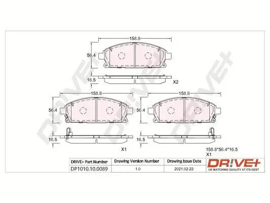 Bremsbelagsatz, Scheibenbremse Dr!ve+ DP1010.10.0089