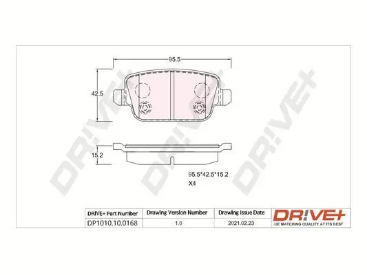 Bremsbelagsatz, Scheibenbremse Dr!ve+ DP1010.10.0168