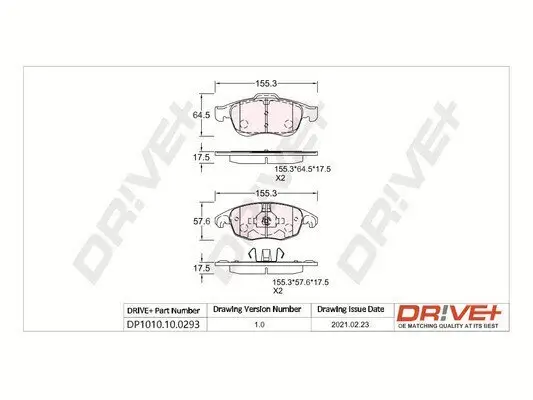 Bremsbelagsatz, Scheibenbremse Dr!ve+ DP1010.10.0293