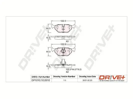 Bremsbelagsatz, Scheibenbremse Dr!ve+ DP1010.10.0810 Bild Bremsbelagsatz, Scheibenbremse Dr!ve+ DP1010.10.0810