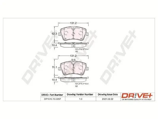 Bremsbelagsatz, Scheibenbremse Dr!ve+ DP1010.10.0857