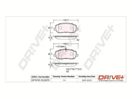 Bremsbelagsatz, Scheibenbremse Dr!ve+ DP1010.10.0879