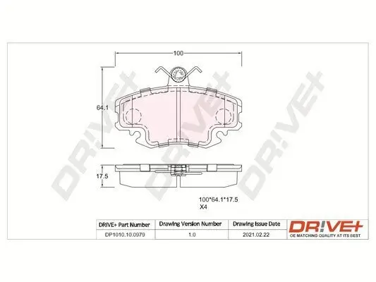 Bremsbelagsatz, Scheibenbremse Dr!ve+ DP1010.10.0979 Bild Bremsbelagsatz, Scheibenbremse Dr!ve+ DP1010.10.0979