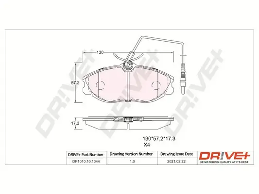 Bremsbelagsatz, Scheibenbremse Vorderachse Dr!ve+ DP1010.10.1044 Bild Bremsbelagsatz, Scheibenbremse Vorderachse Dr!ve+ DP1010.10.1044