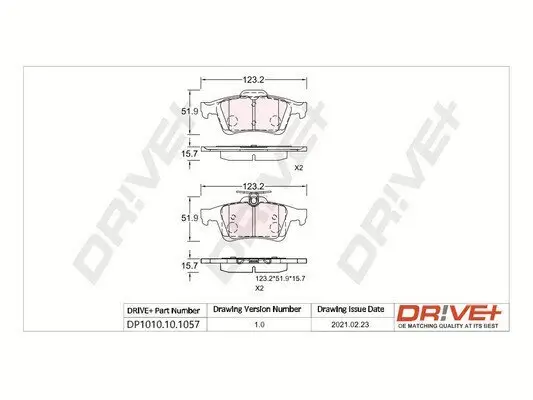 Bremsbelagsatz, Scheibenbremse Dr!ve+ DP1010.10.1057