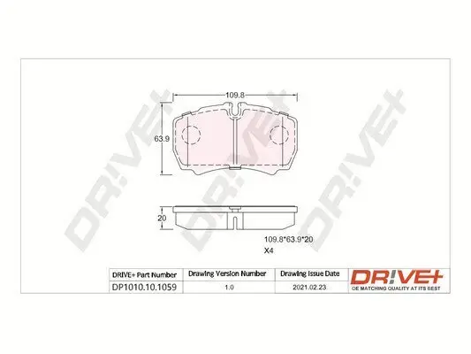 Bremsbelagsatz, Scheibenbremse Dr!ve+ DP1010.10.1059